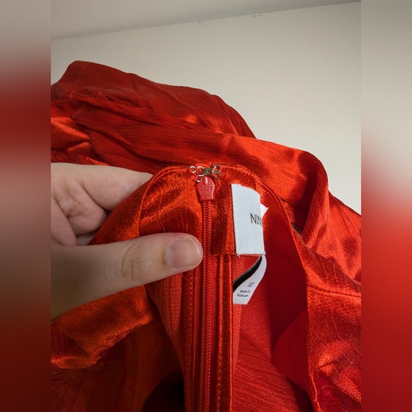 NWT Nine West XS Womens Red Long Sleeve Dress 'Luxe Animal' - Picture 5 of 13